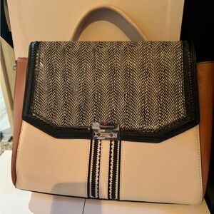 Bcbg handbag - black and nude